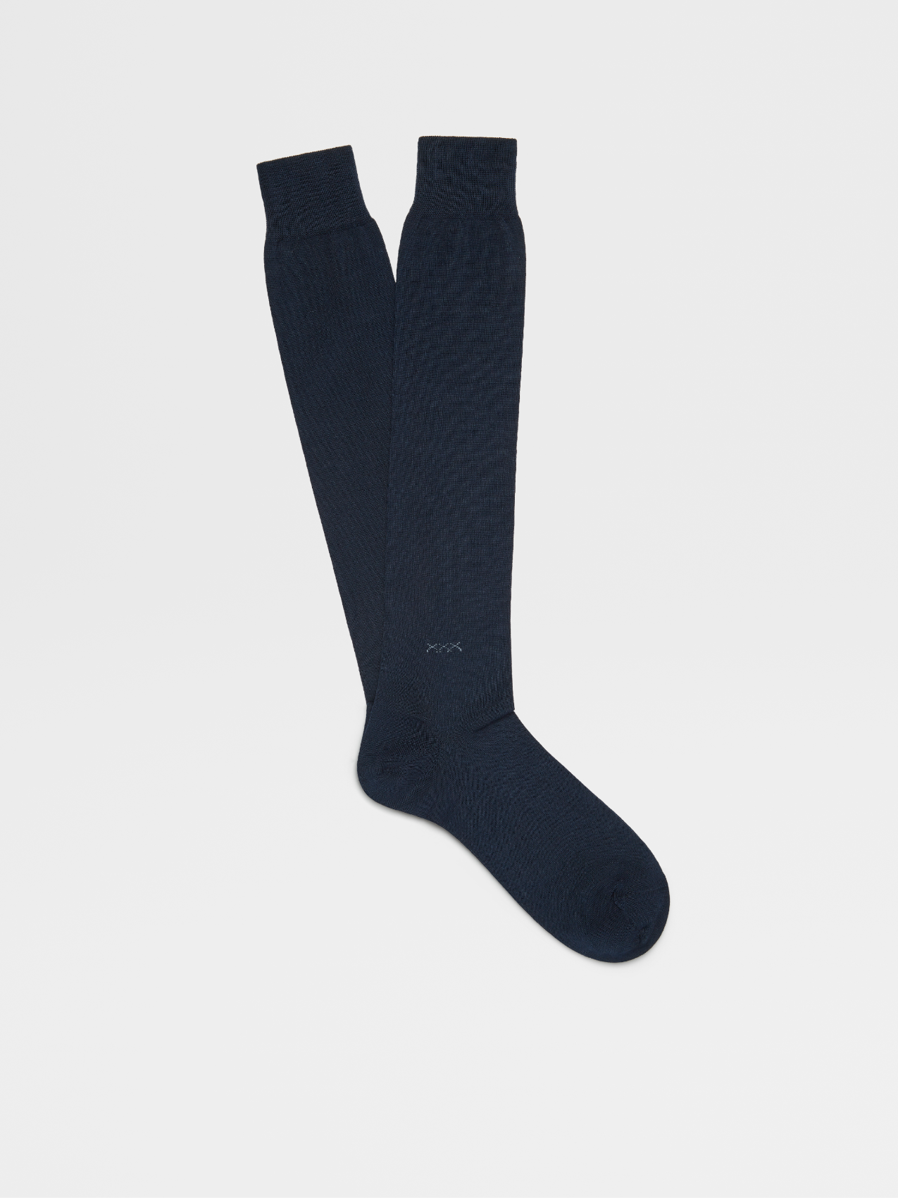 Blue Lyocell Blend Everyday Triple X Mid Calf Socks